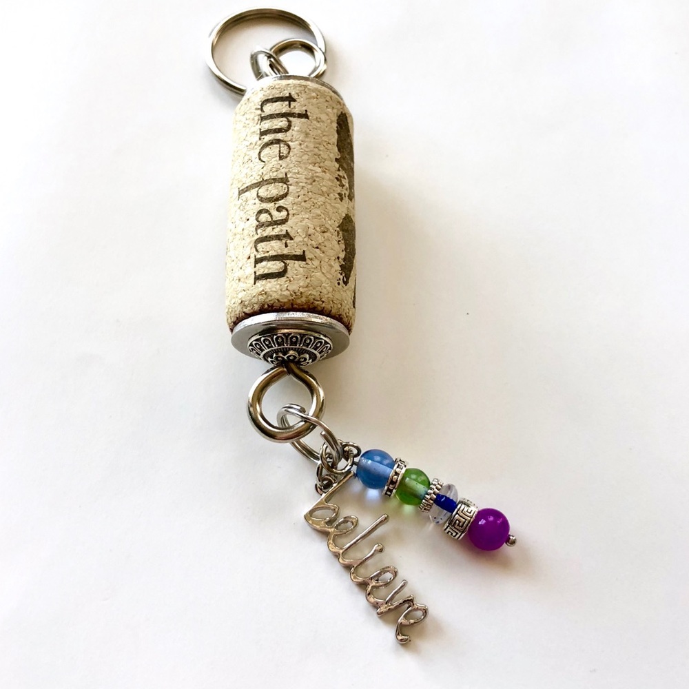 Handmade Wine Cork Keychain Believe- the Path